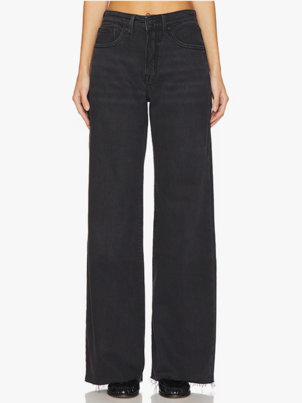 Good American Washed Black Wide-Leg Jeans